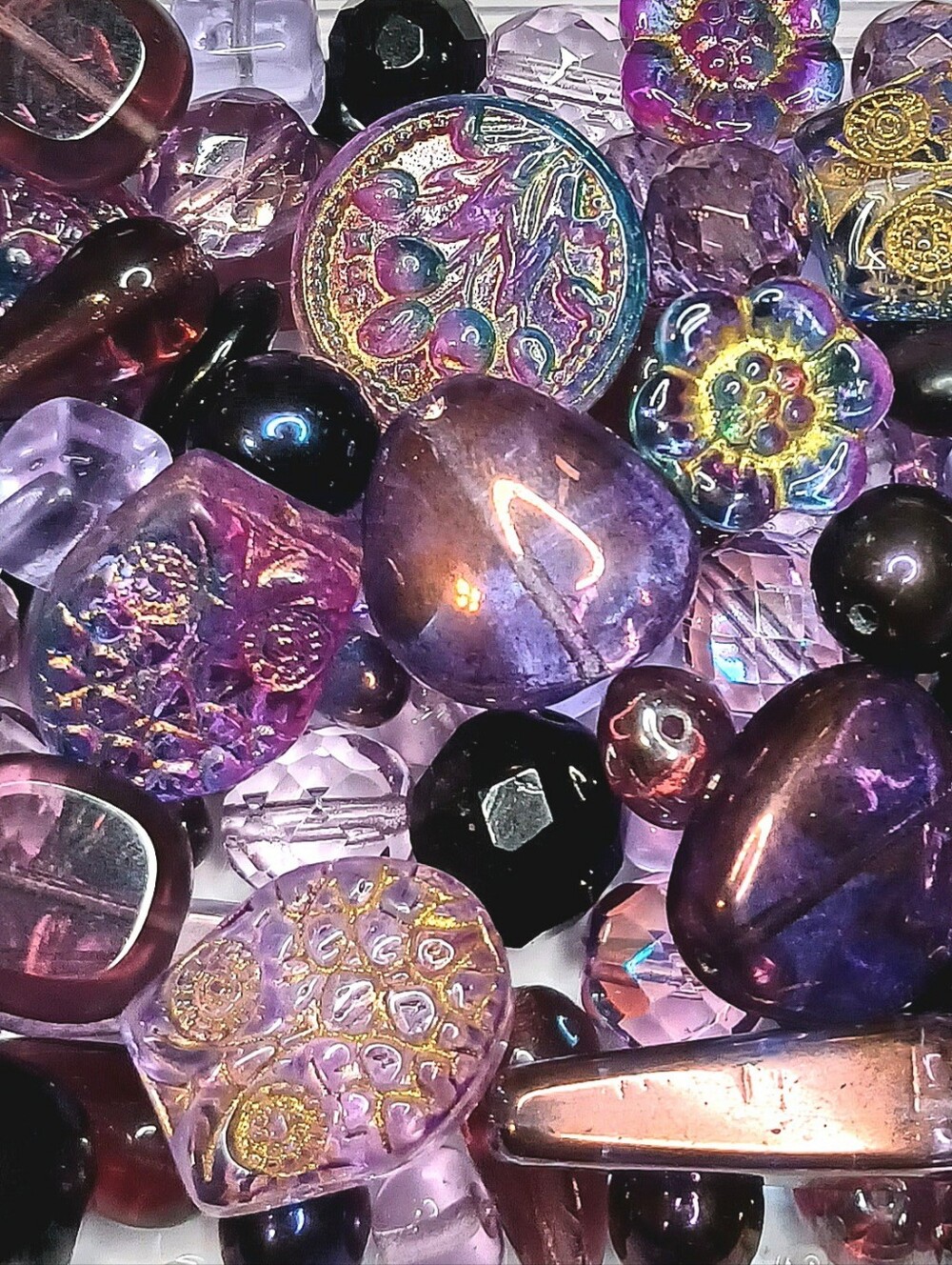 Jewelry-making Glass beads purple 120pcs - Picture 2 of 3